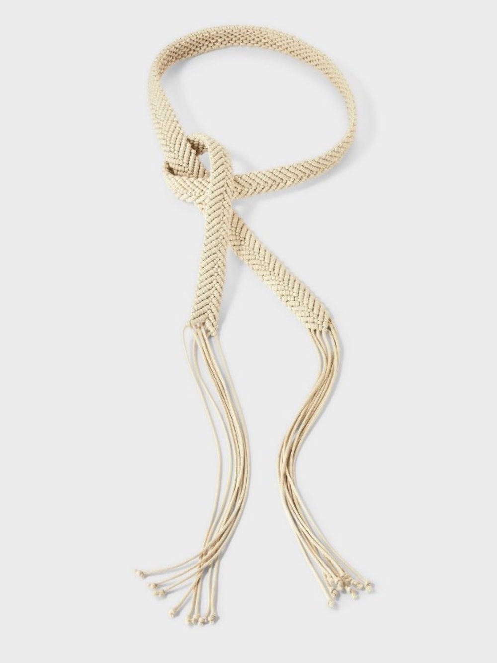 Universal Thread Cotton Macrame Braided Rope Belt Cream Off White Sz M/L